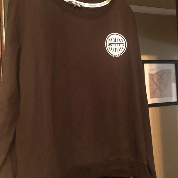 BebeWomen’s Black Pullover Sweatshirt w/ Logo runs small - Picture 1 of 6
